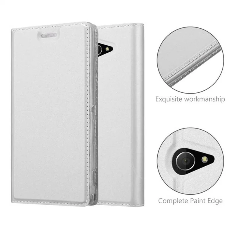 Cadorabo Hülle kompatibel mit Sony Xperia M2 / M2 AQUA Schutzhülle mit Magnetverschluss, Standfunktion und Kartenfach