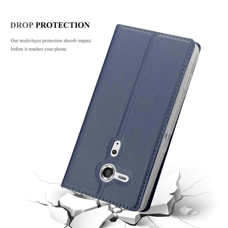 Cadorabo Hülle kompatibel mit Sony Xperia SP Schutzhülle mit Magnetverschluss, Standfunktion und Kartenfach