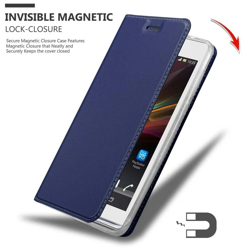 Cadorabo Hülle kompatibel mit Sony Xperia SP Schutzhülle mit Magnetverschluss, Standfunktion und Kartenfach