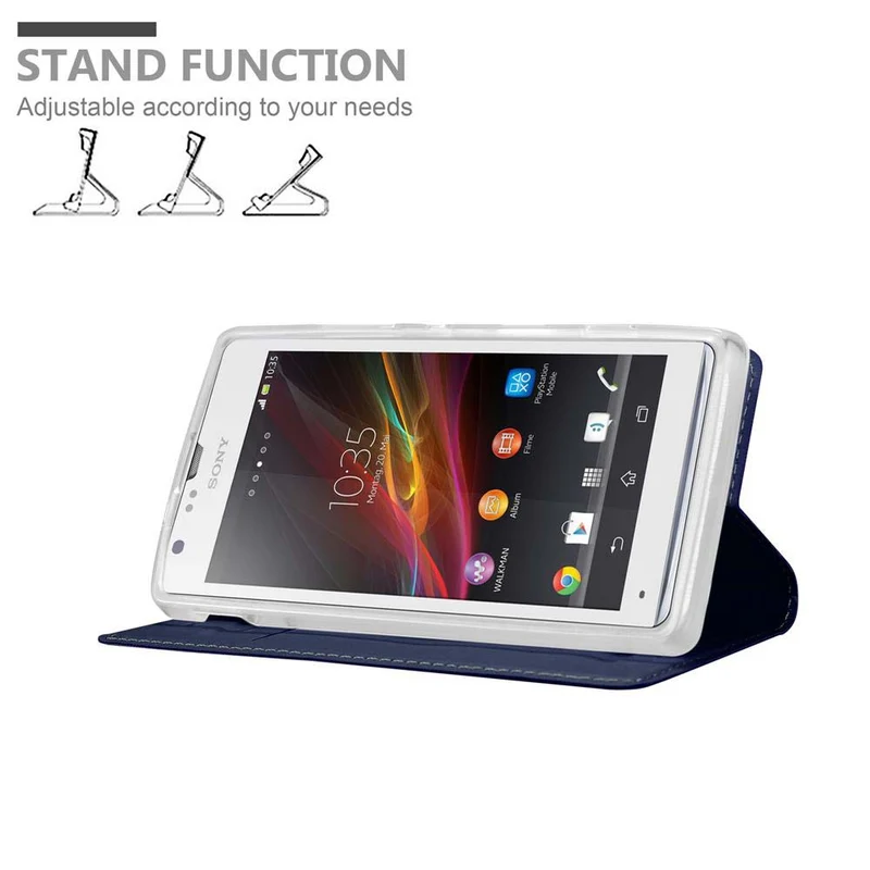 Cadorabo Hülle kompatibel mit Sony Xperia SP Schutzhülle mit Magnetverschluss, Standfunktion und Kartenfach