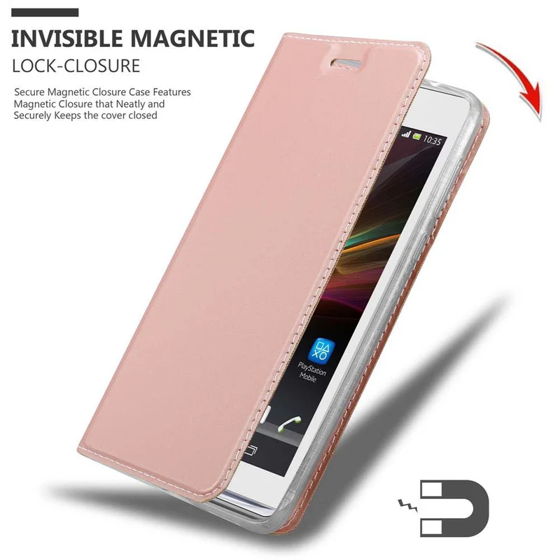 Cadorabo Hülle kompatibel mit Sony Xperia SP Schutzhülle mit Magnetverschluss, Standfunktion und Kartenfach