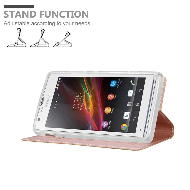 Cadorabo Hülle kompatibel mit Sony Xperia SP Schutzhülle mit Magnetverschluss, Standfunktion und Kartenfach