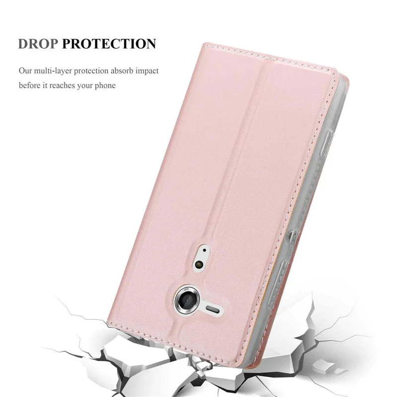 Cadorabo Hülle kompatibel mit Sony Xperia SP Schutzhülle mit Magnetverschluss, Standfunktion und Kartenfach