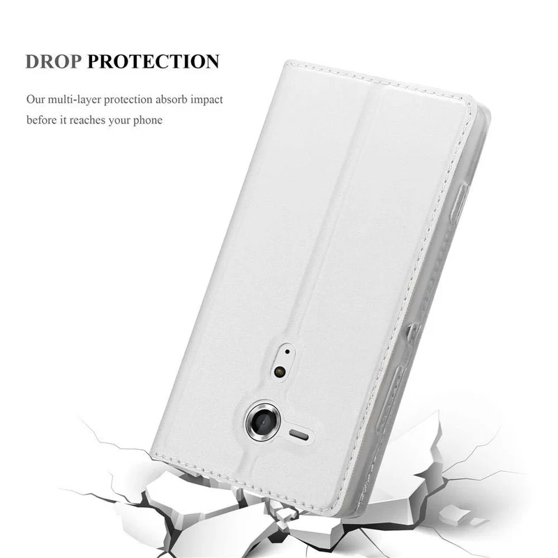 Cadorabo Hülle kompatibel mit Sony Xperia SP Schutzhülle mit Magnetverschluss, Standfunktion und Kartenfach