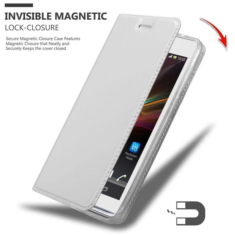Cadorabo Hülle kompatibel mit Sony Xperia SP Schutzhülle mit Magnetverschluss, Standfunktion und Kartenfach