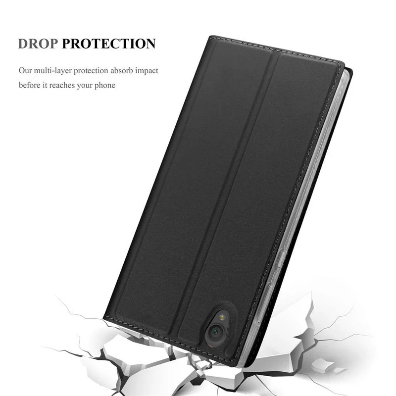Cadorabo Hülle kompatibel mit Sony Xperia L1 Schutzhülle mit Magnetverschluss, Standfunktion und Kartenfach