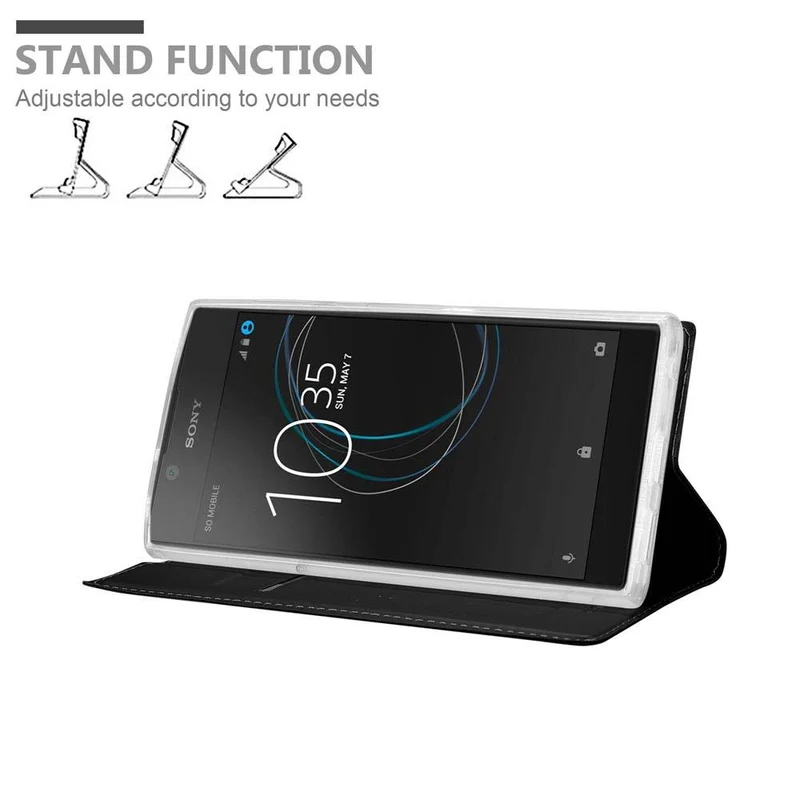 Cadorabo Hülle kompatibel mit Sony Xperia L1 Schutzhülle mit Magnetverschluss, Standfunktion und Kartenfach