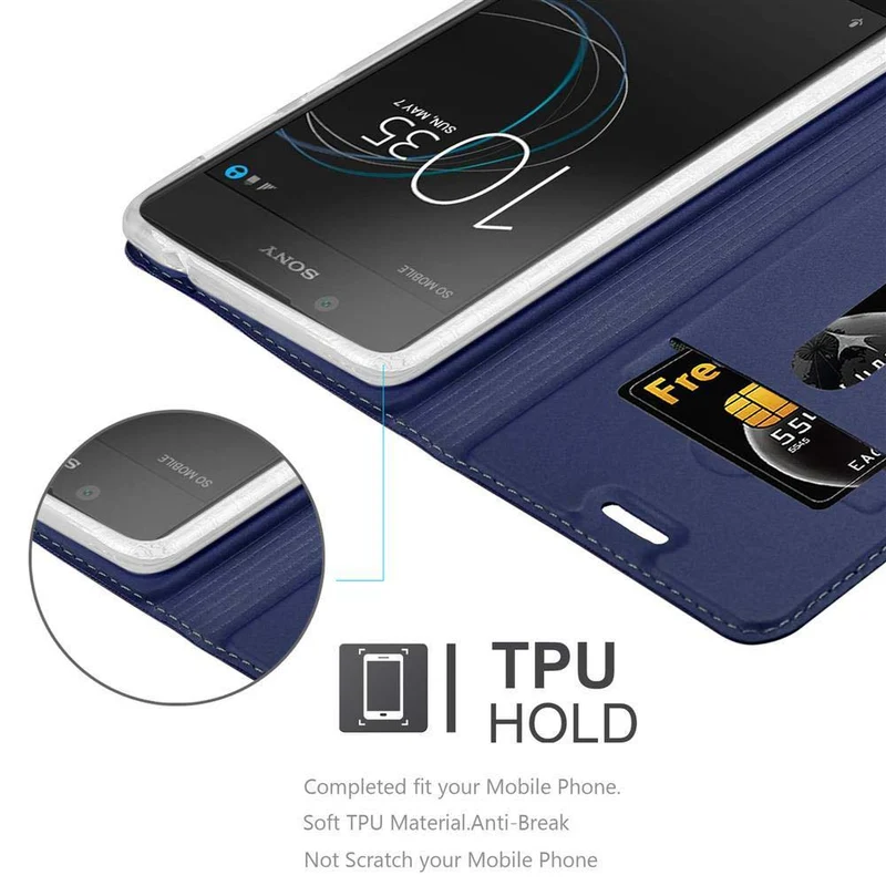 Cadorabo Hülle kompatibel mit Sony Xperia L1 Schutzhülle mit Magnetverschluss, Standfunktion und Kartenfach