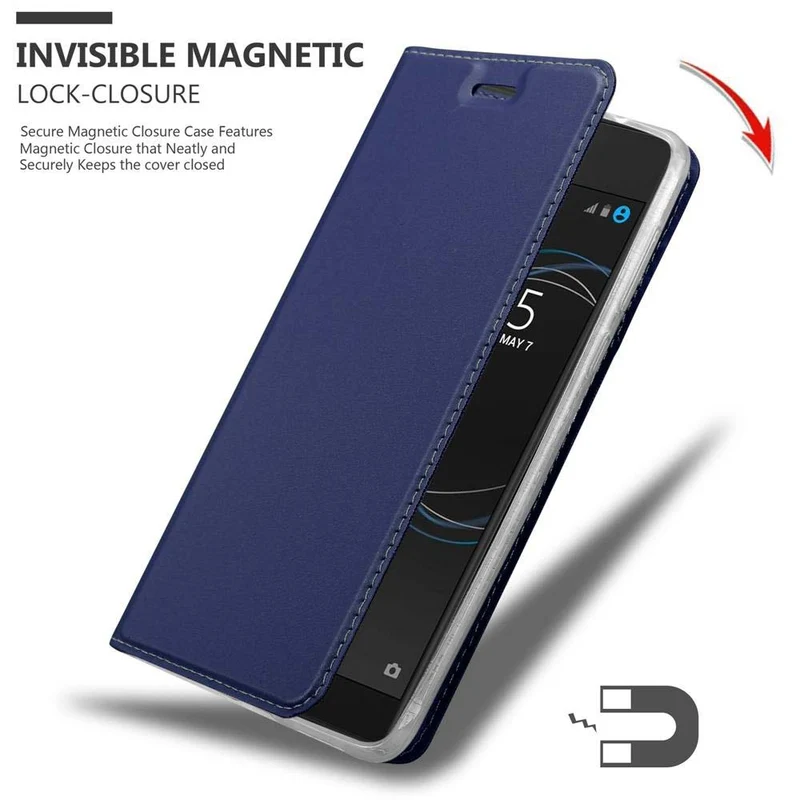 Cadorabo Hülle kompatibel mit Sony Xperia L1 Schutzhülle mit Magnetverschluss, Standfunktion und Kartenfach