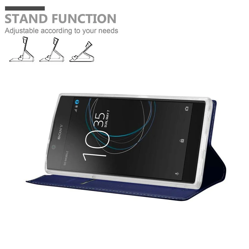 Cadorabo Hülle kompatibel mit Sony Xperia L1 Schutzhülle mit Magnetverschluss, Standfunktion und Kartenfach