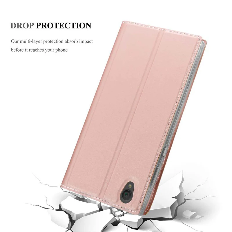 Cadorabo Hülle kompatibel mit Sony Xperia L1 Schutzhülle mit Magnetverschluss, Standfunktion und Kartenfach