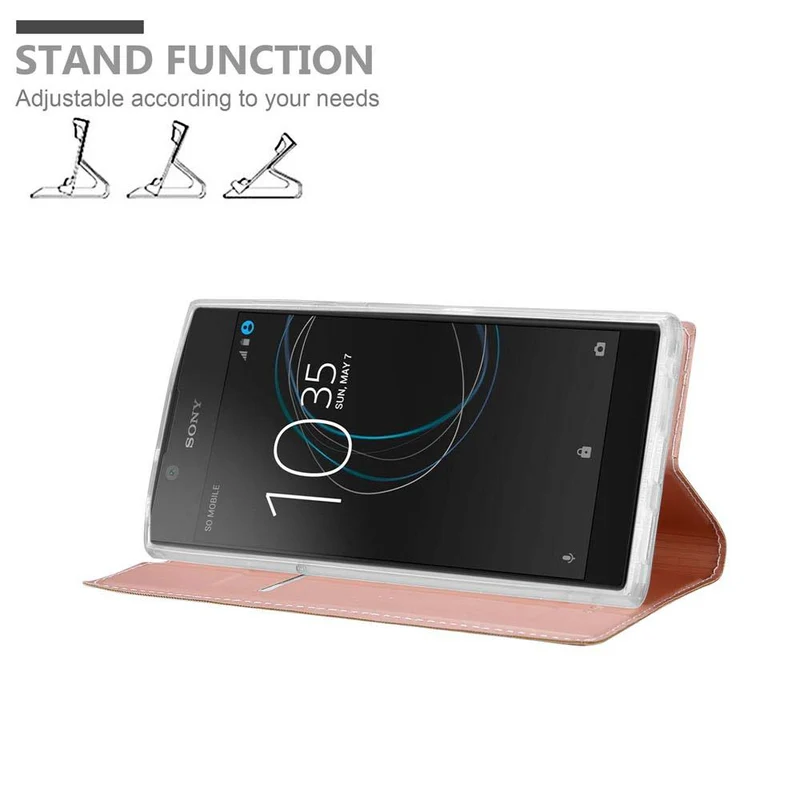 Cadorabo Hülle kompatibel mit Sony Xperia L1 Schutzhülle mit Magnetverschluss, Standfunktion und Kartenfach