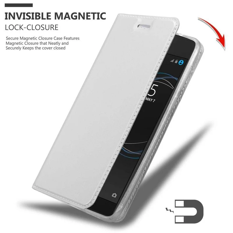 Cadorabo Hülle kompatibel mit Sony Xperia L1 Schutzhülle mit Magnetverschluss, Standfunktion und Kartenfach