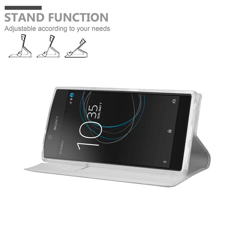 Cadorabo Hülle kompatibel mit Sony Xperia L1 Schutzhülle mit Magnetverschluss, Standfunktion und Kartenfach