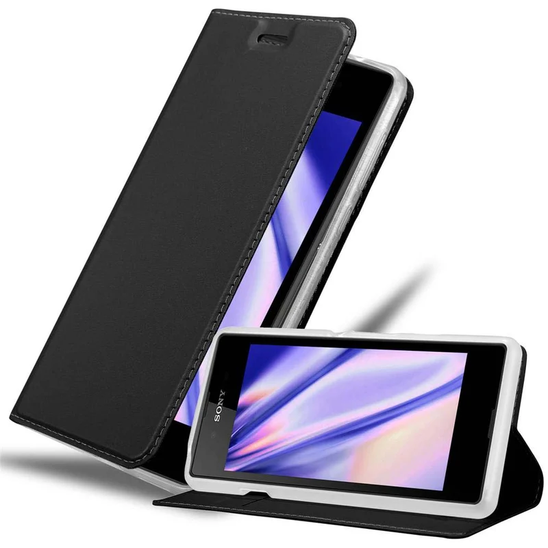 Cadorabo Hülle kompatibel mit Sony Xperia E3 Schutzhülle mit Magnetverschluss, Standfunktion und Kartenfach