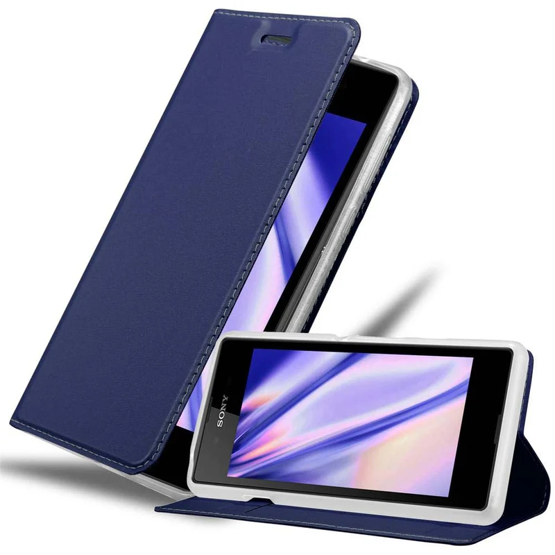 Cadorabo Hülle kompatibel mit Sony Xperia E3 Schutzhülle mit Magnetverschluss, Standfunktion und Kartenfach