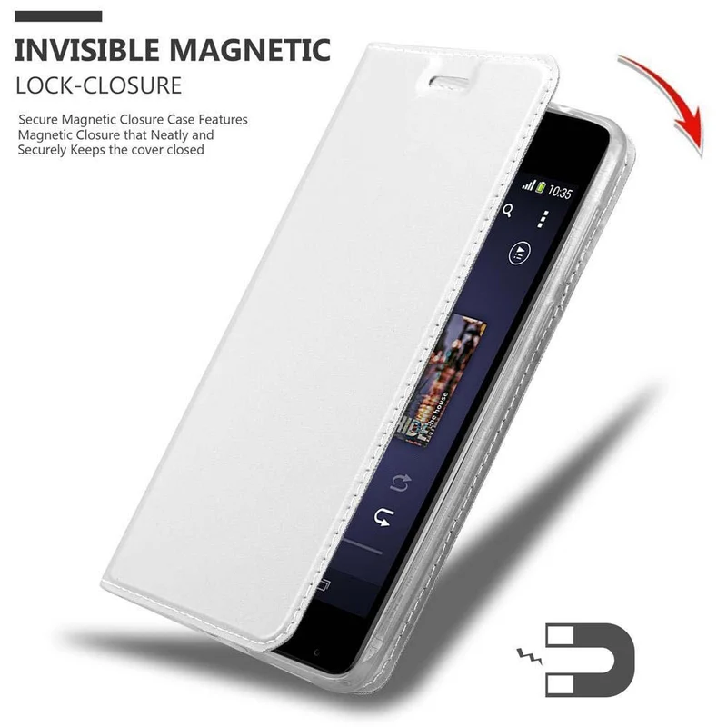 Cadorabo Hülle kompatibel mit Sony Xperia E1 Schutzhülle mit Magnetverschluss, Standfunktion und Kartenfach