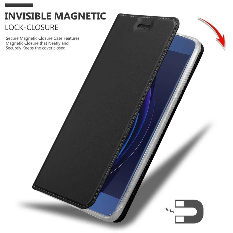 Cadorabo Hülle kompatibel mit Honor 8 / 8 PREMIUM Schutzhülle mit Magnetverschluss, Standfunktion und Kartenfach