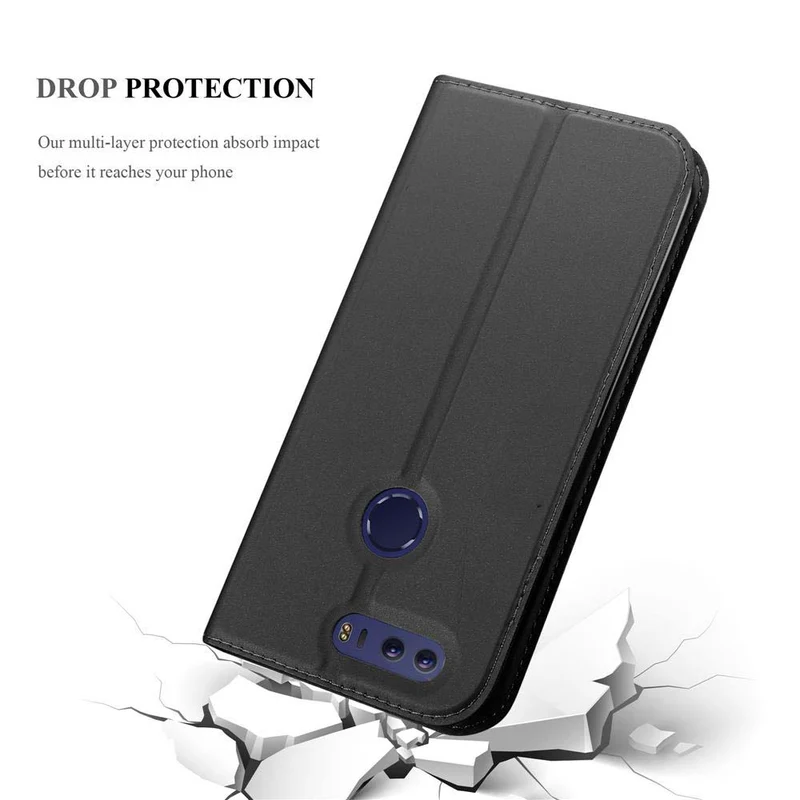 Cadorabo Hülle kompatibel mit Honor 8 / 8 PREMIUM Schutzhülle mit Magnetverschluss, Standfunktion und Kartenfach
