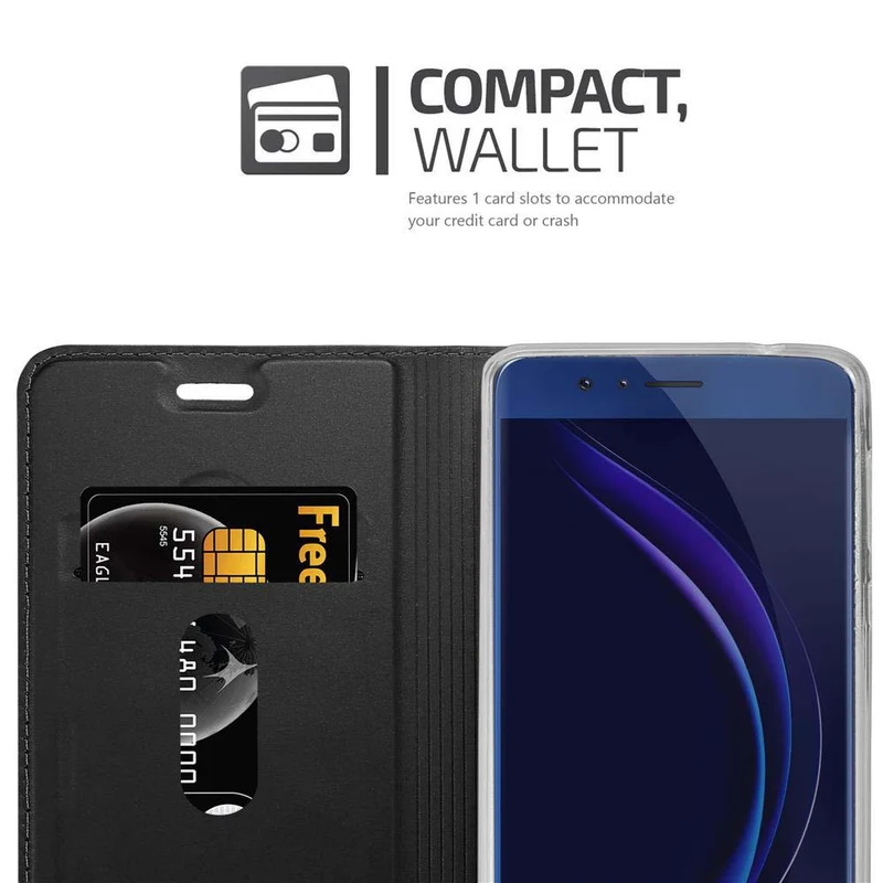 Cadorabo Hülle kompatibel mit Honor 8 / 8 PREMIUM Schutzhülle mit Magnetverschluss, Standfunktion und Kartenfach