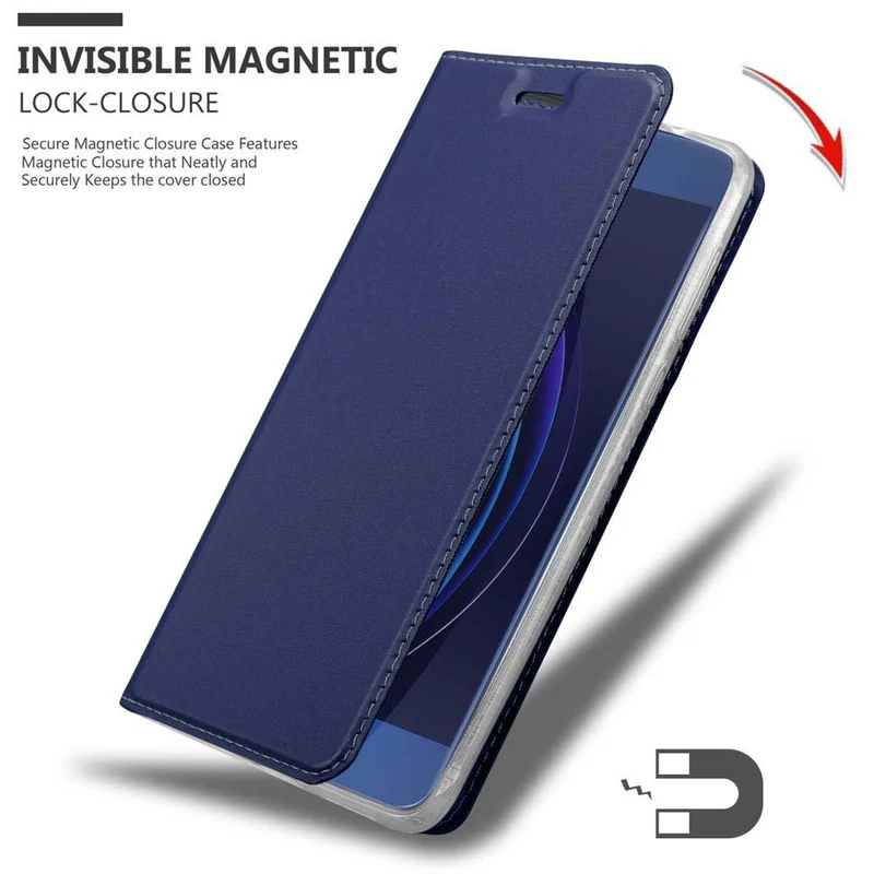 Cadorabo Hülle kompatibel mit Honor 8 / 8 PREMIUM Schutzhülle mit Magnetverschluss, Standfunktion und Kartenfach