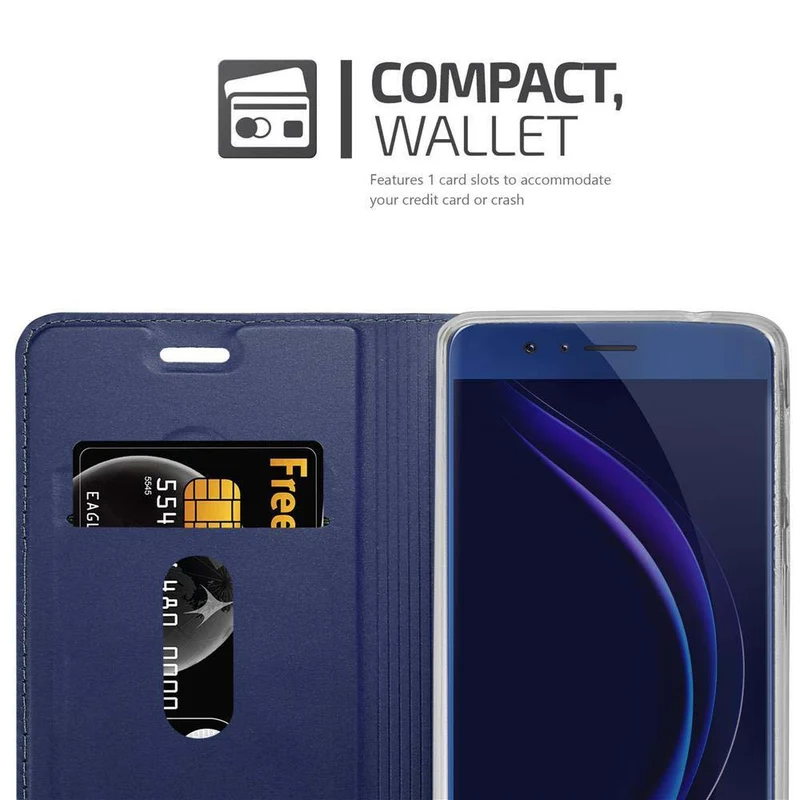 Cadorabo Hülle kompatibel mit Honor 8 / 8 PREMIUM Schutzhülle mit Magnetverschluss, Standfunktion und Kartenfach