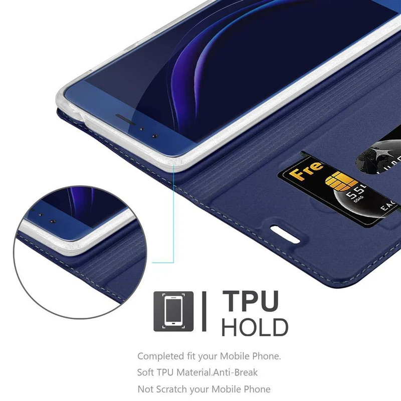 Cadorabo Hülle kompatibel mit Honor 8 / 8 PREMIUM Schutzhülle mit Magnetverschluss, Standfunktion und Kartenfach