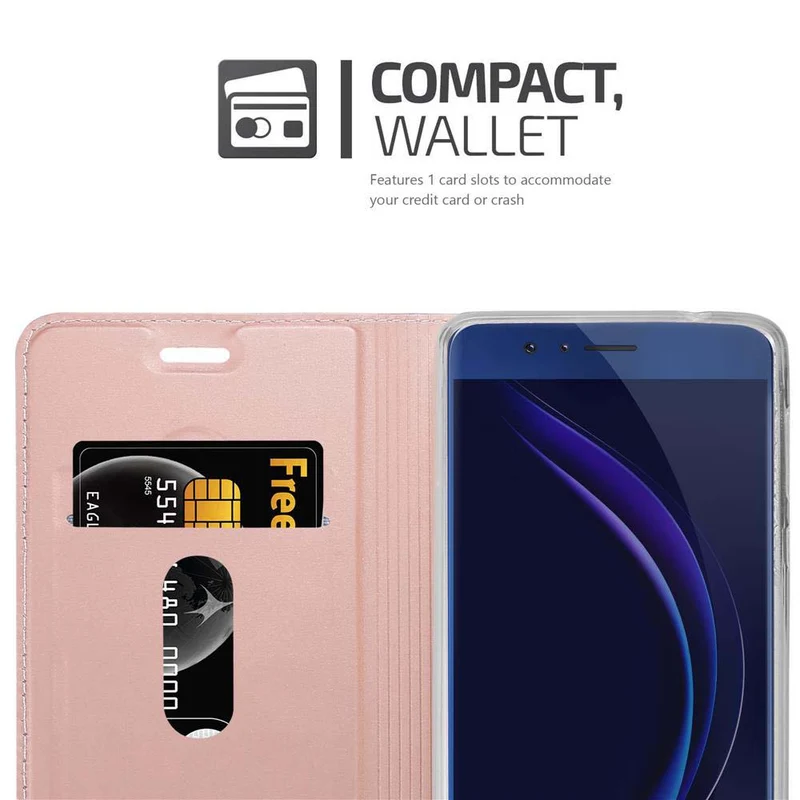 Cadorabo Hülle kompatibel mit Honor 8 / 8 PREMIUM Schutzhülle mit Magnetverschluss, Standfunktion und Kartenfach