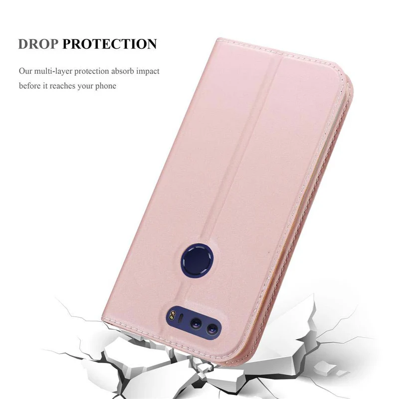 Cadorabo Hülle kompatibel mit Honor 8 / 8 PREMIUM Schutzhülle mit Magnetverschluss, Standfunktion und Kartenfach