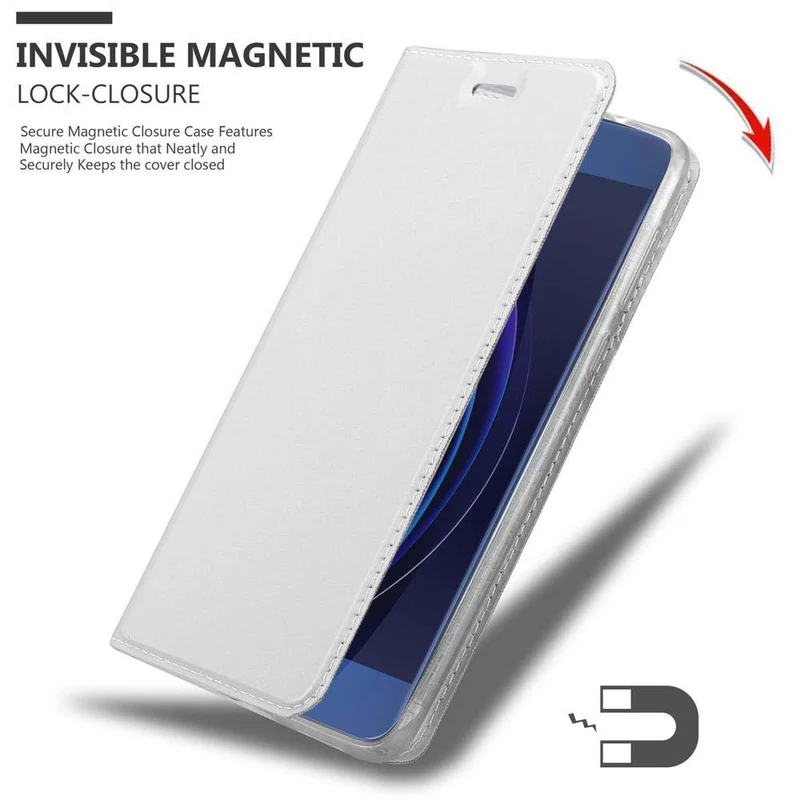 Cadorabo Hülle kompatibel mit Honor 8 / 8 PREMIUM Schutzhülle mit Magnetverschluss, Standfunktion und Kartenfach