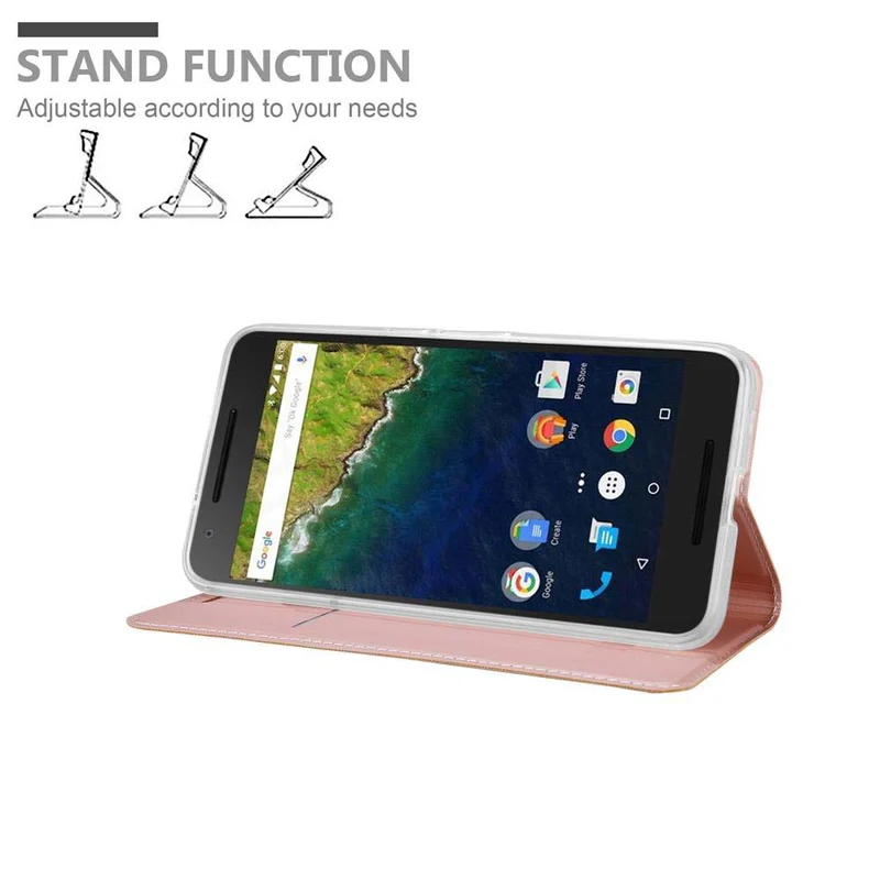 Cadorabo Hülle kompatibel mit Huawei Google NEXUS 6P Schutzhülle mit Magnetverschluss, Standfunktion und Kartenfach