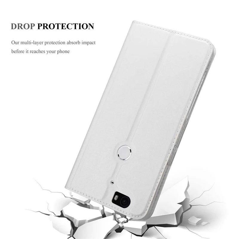 Cadorabo Hülle kompatibel mit Huawei Google NEXUS 6P Schutzhülle mit Magnetverschluss, Standfunktion und Kartenfach