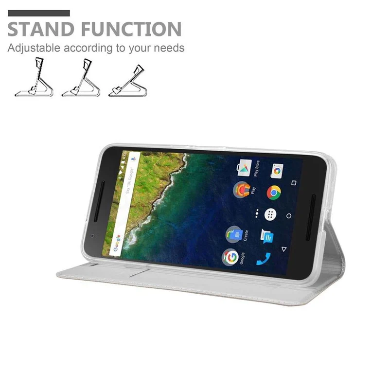 Cadorabo Hülle kompatibel mit Huawei Google NEXUS 6P Schutzhülle mit Magnetverschluss, Standfunktion und Kartenfach