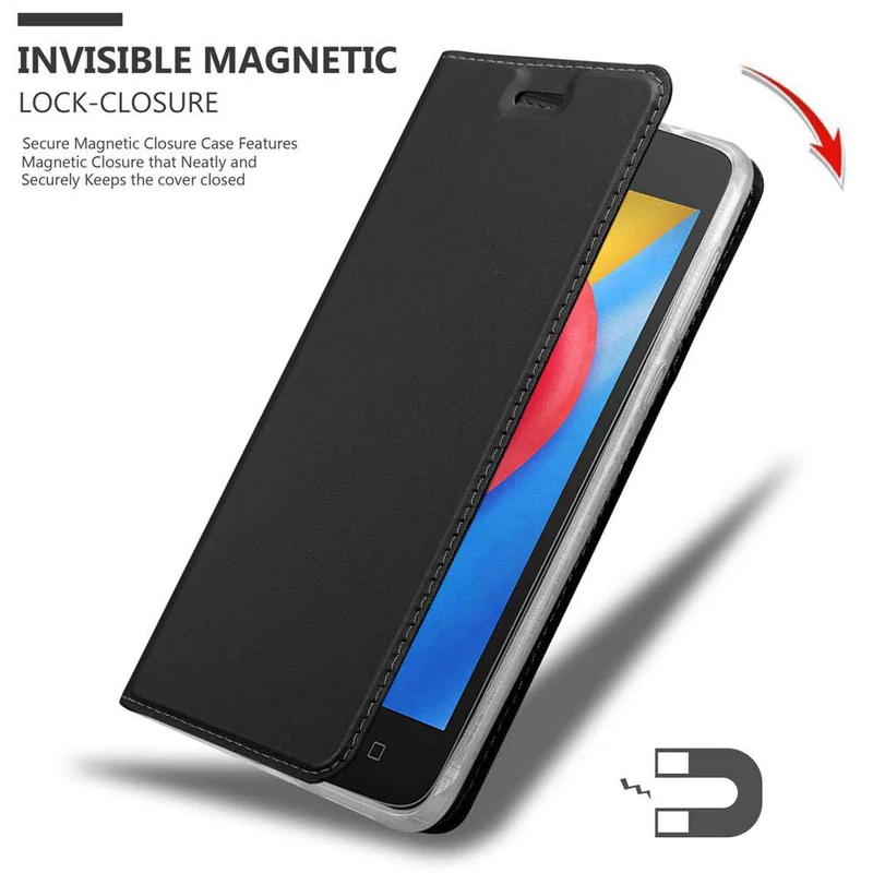 Cadorabo Hülle kompatibel mit Motorola MOTO C Schutzhülle mit Magnetverschluss, Standfunktion und Kartenfach