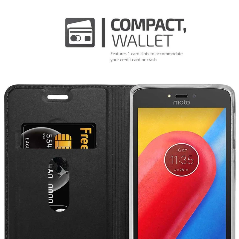 Cadorabo Hülle kompatibel mit Motorola MOTO C Schutzhülle mit Magnetverschluss, Standfunktion und Kartenfach