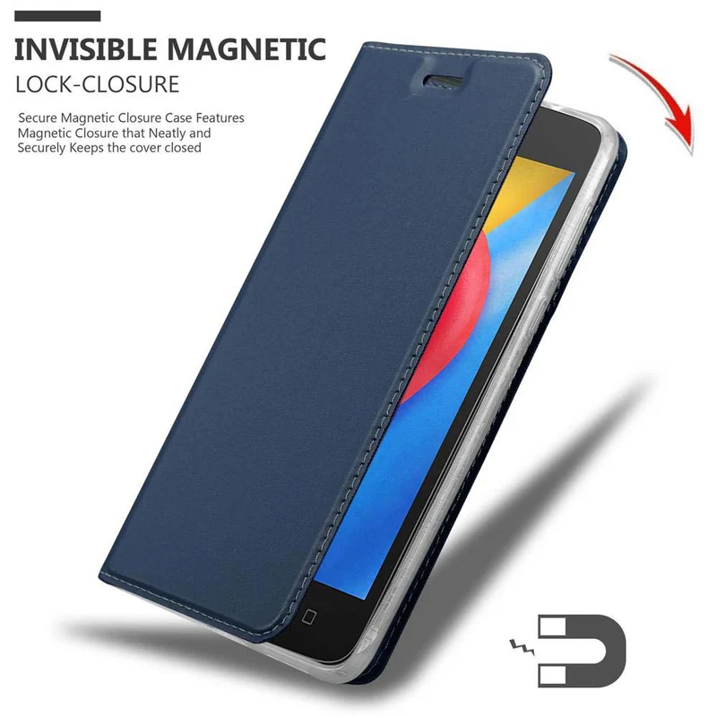 Cadorabo Hülle kompatibel mit Motorola MOTO C Schutzhülle mit Magnetverschluss, Standfunktion und Kartenfach