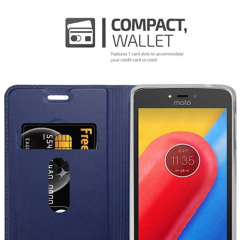 Cadorabo Hülle kompatibel mit Motorola MOTO C Schutzhülle mit Magnetverschluss, Standfunktion und Kartenfach