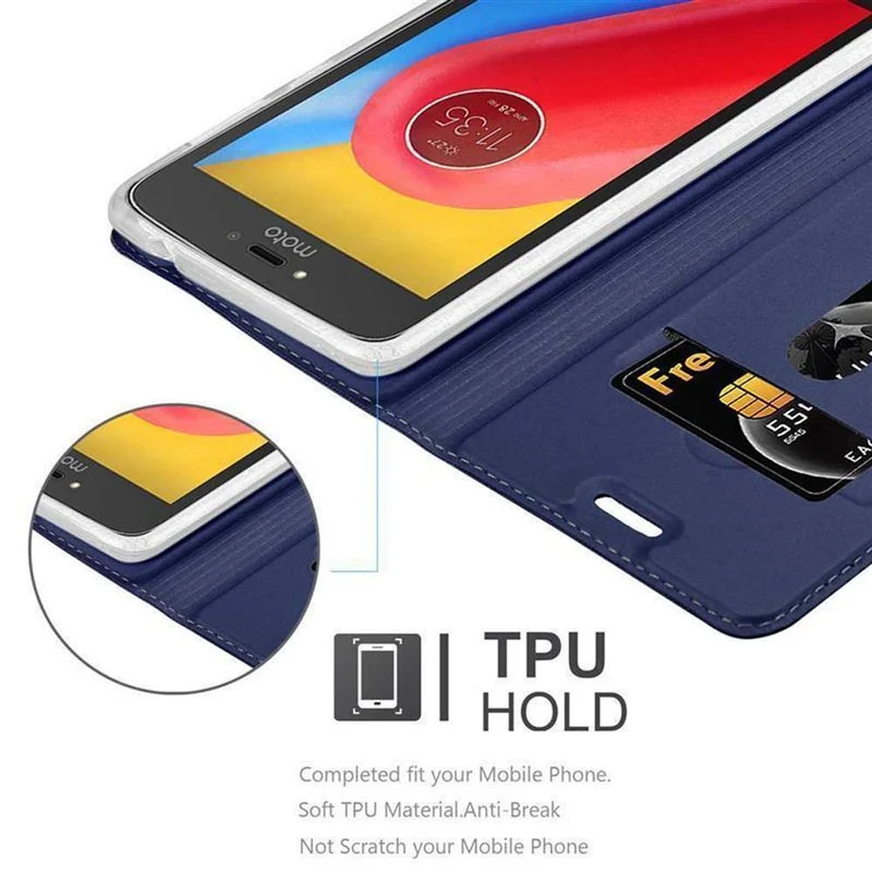 Cadorabo Hülle kompatibel mit Motorola MOTO C Schutzhülle mit Magnetverschluss, Standfunktion und Kartenfach