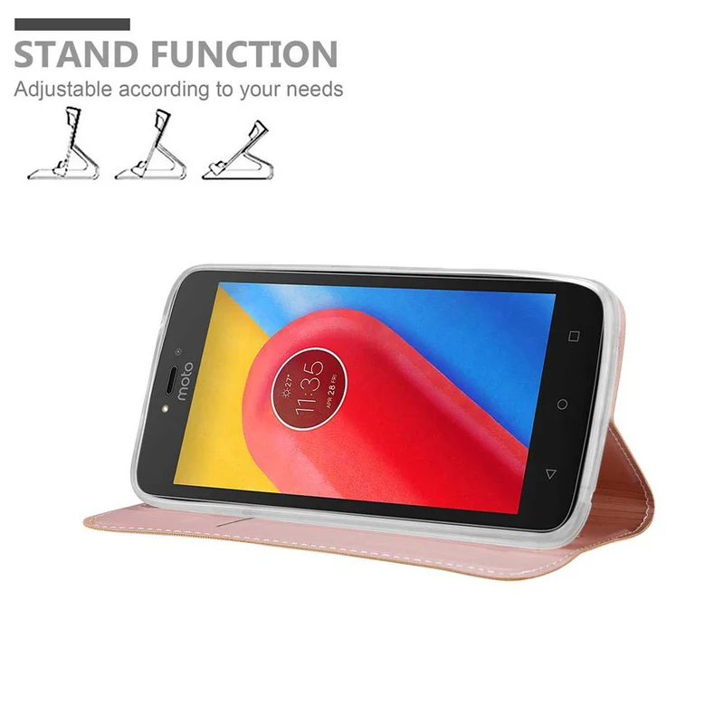 Cadorabo Hülle kompatibel mit Motorola MOTO C Schutzhülle mit Magnetverschluss, Standfunktion und Kartenfach