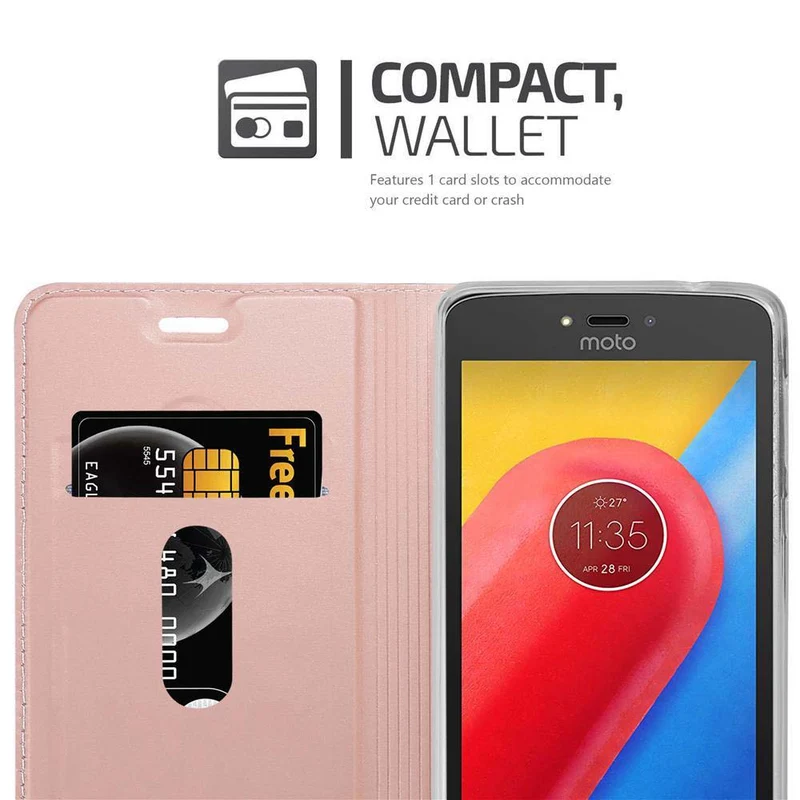 Cadorabo Hülle kompatibel mit Motorola MOTO C Schutzhülle mit Magnetverschluss, Standfunktion und Kartenfach