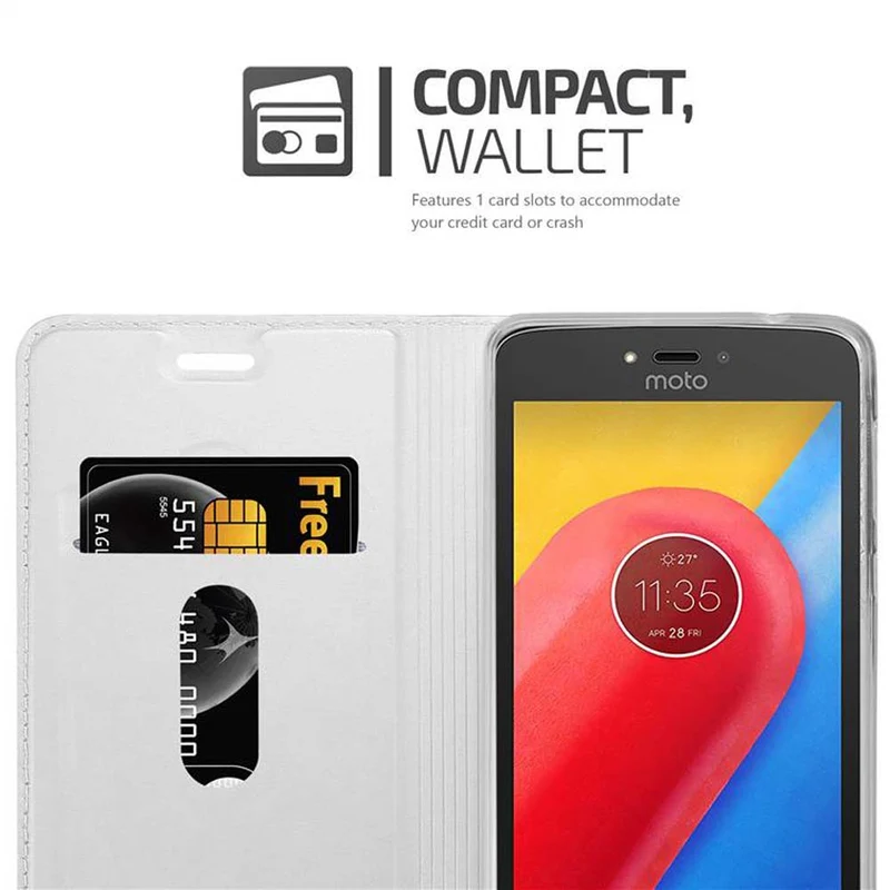 Cadorabo Hülle kompatibel mit Motorola MOTO C Schutzhülle mit Magnetverschluss, Standfunktion und Kartenfach