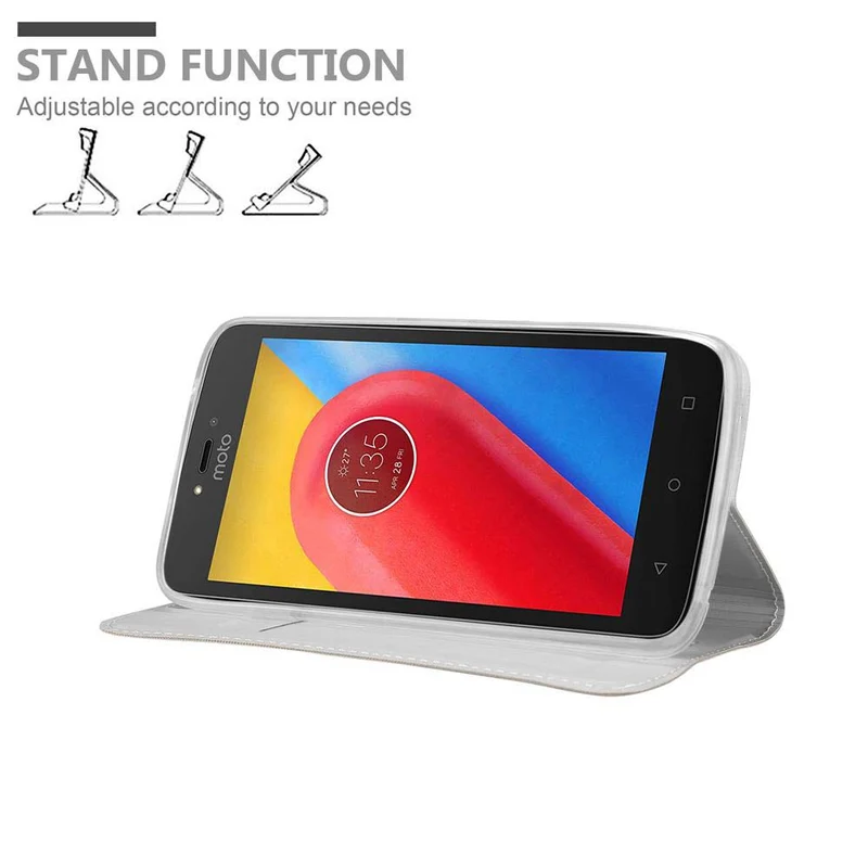 Cadorabo Hülle kompatibel mit Motorola MOTO C Schutzhülle mit Magnetverschluss, Standfunktion und Kartenfach