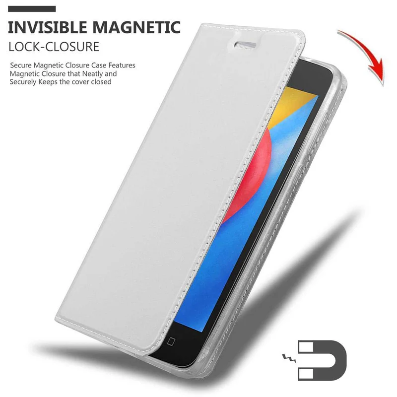 Cadorabo Hülle kompatibel mit Motorola MOTO C Schutzhülle mit Magnetverschluss, Standfunktion und Kartenfach