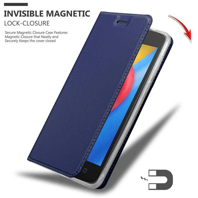 Cadorabo Hülle kompatibel mit Motorola MOTO C PLUS Schutzhülle mit Magnetverschluss, Standfunktion und Kartenfach