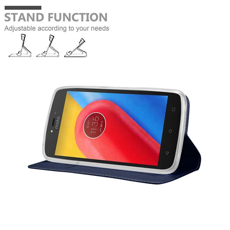 Cadorabo Hülle kompatibel mit Motorola MOTO C PLUS Schutzhülle mit Magnetverschluss, Standfunktion und Kartenfach