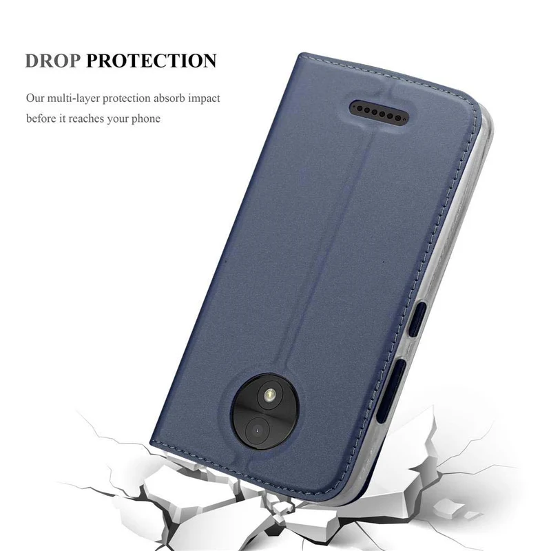 Cadorabo Hülle kompatibel mit Motorola MOTO C PLUS Schutzhülle mit Magnetverschluss, Standfunktion und Kartenfach