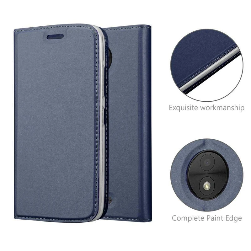 Cadorabo Hülle kompatibel mit Motorola MOTO C PLUS Schutzhülle mit Magnetverschluss, Standfunktion und Kartenfach
