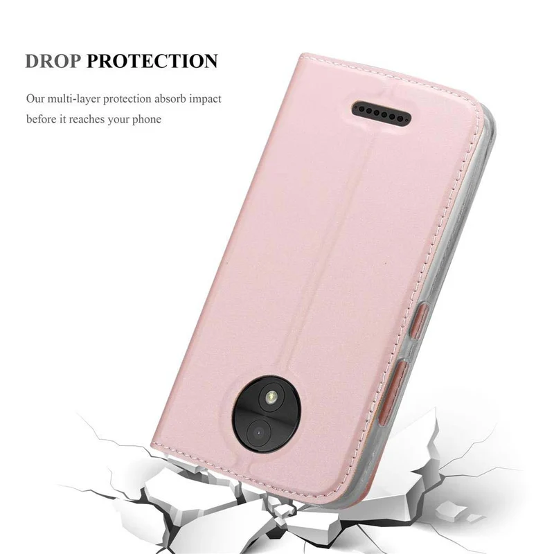 Cadorabo Hülle kompatibel mit Motorola MOTO C PLUS Schutzhülle mit Magnetverschluss, Standfunktion und Kartenfach
