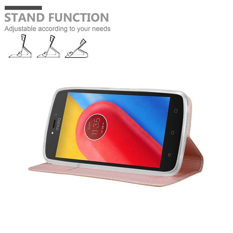 Cadorabo Hülle kompatibel mit Motorola MOTO C PLUS Schutzhülle mit Magnetverschluss, Standfunktion und Kartenfach