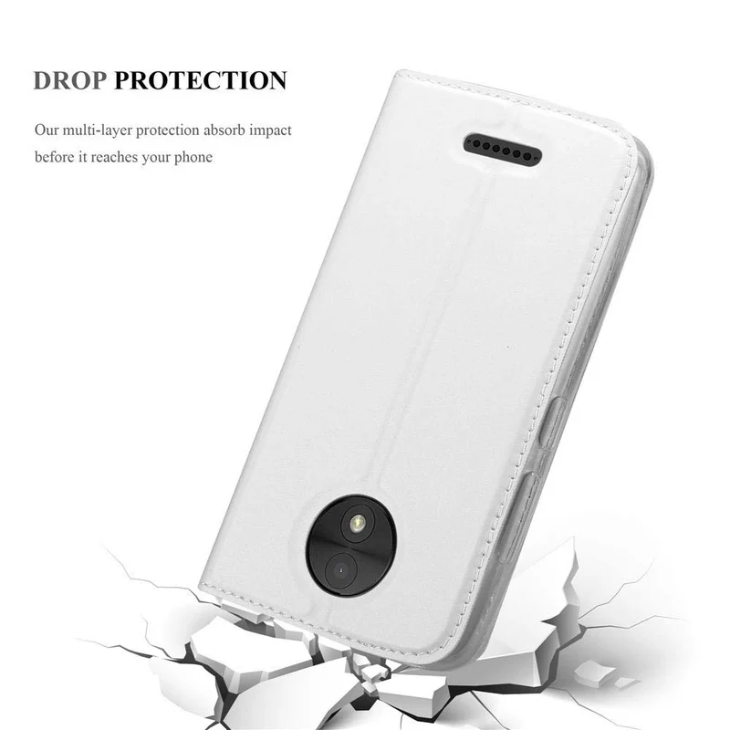 Cadorabo Hülle kompatibel mit Motorola MOTO C PLUS Schutzhülle mit Magnetverschluss, Standfunktion und Kartenfach